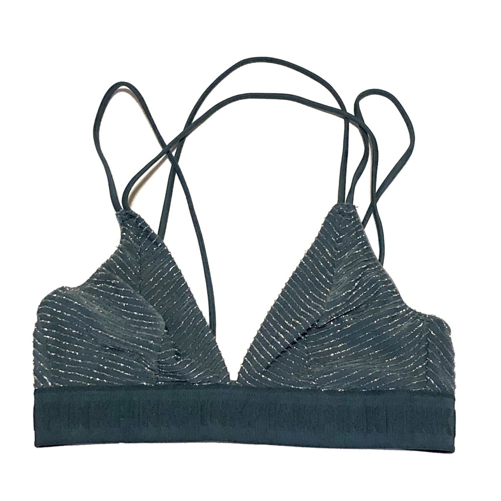 Victoria’s Secret Pink Strappy Metallic Stripe Bralette